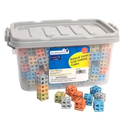 Excellerations® Natural Tones Grid Linking Cubes - 200 Pieces