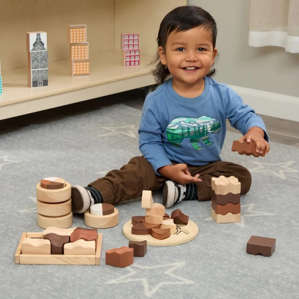 Excellerations® Natural Wood Puzzle and Stacker Set