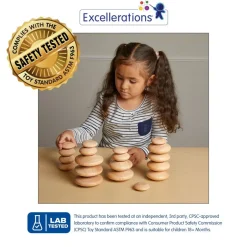 Excellerations® Natural Wood Stacking Stones Set of 20