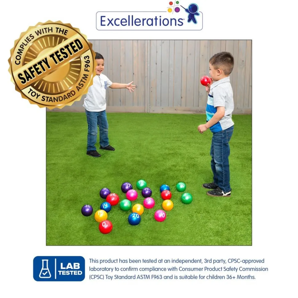 Excellerations® 3" Number Ball - Set of 21 with 1 Air Pump