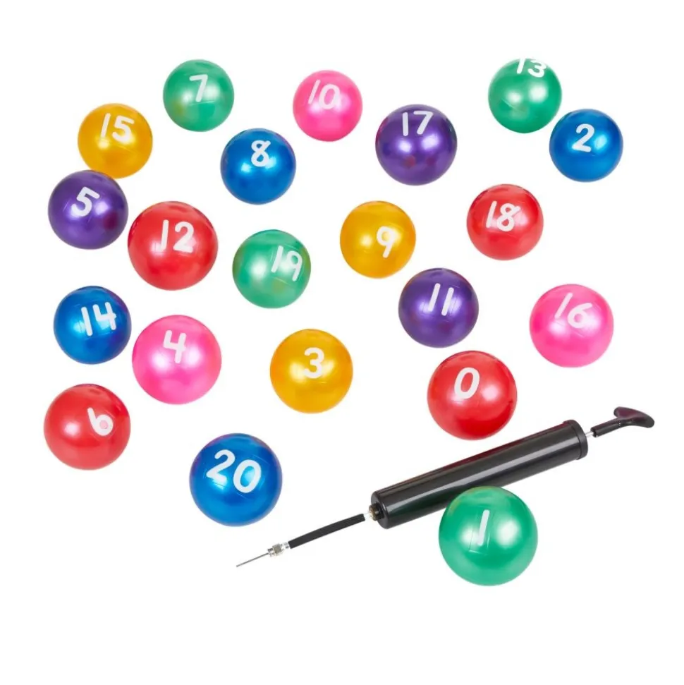 Excellerations® 3" Number Ball - Set of 21 with 1 Air Pump