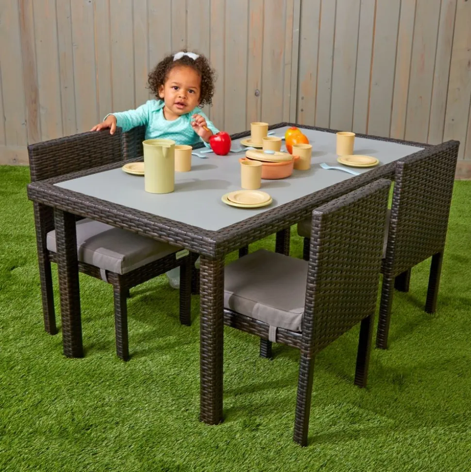 Excellerations® Outdoor Dining Set - 4 Chairs & 1 Table 21" (Preschool Height)