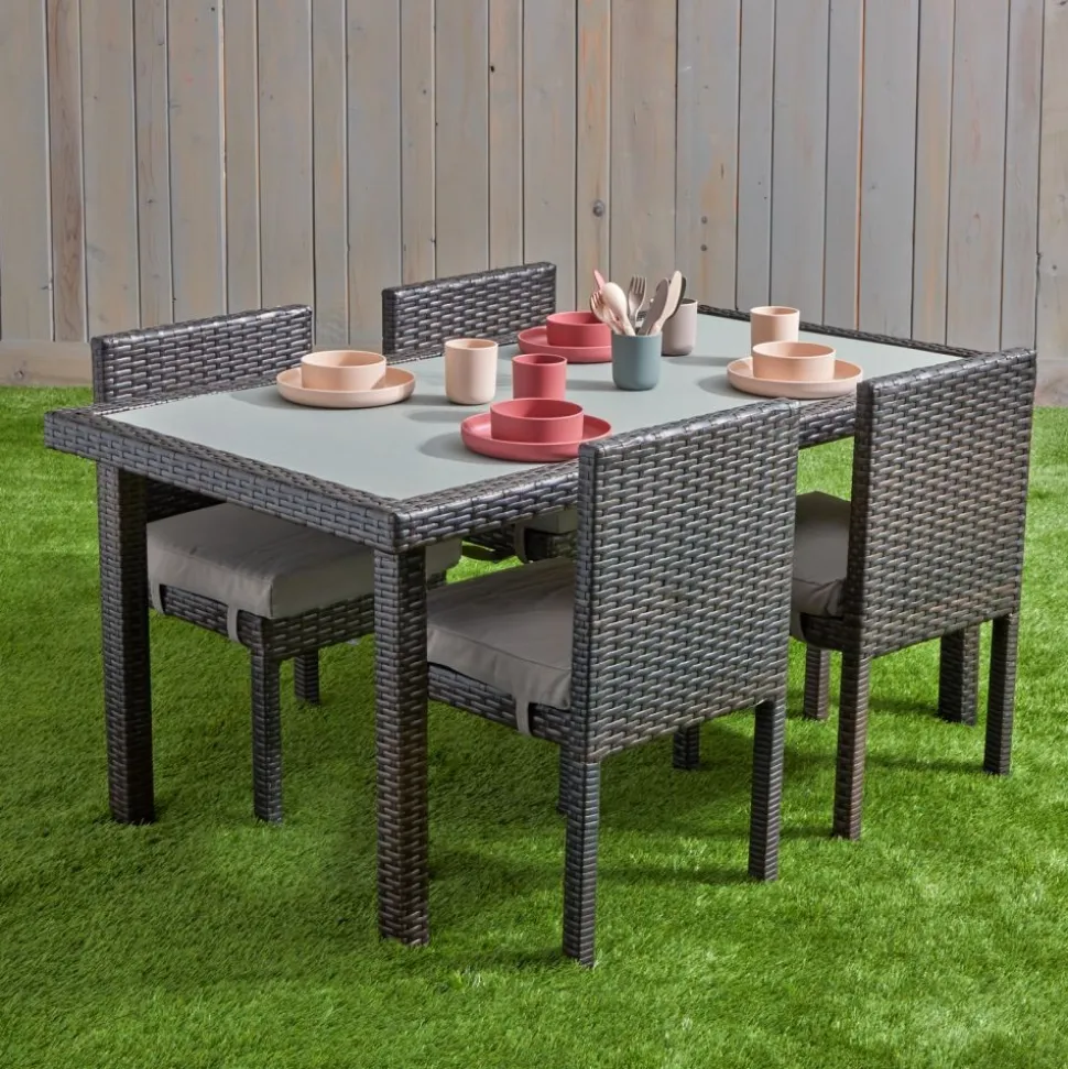 Excellerations® Outdoor Dining Set - 4 Chairs & 1 Table 21" (Preschool Height)