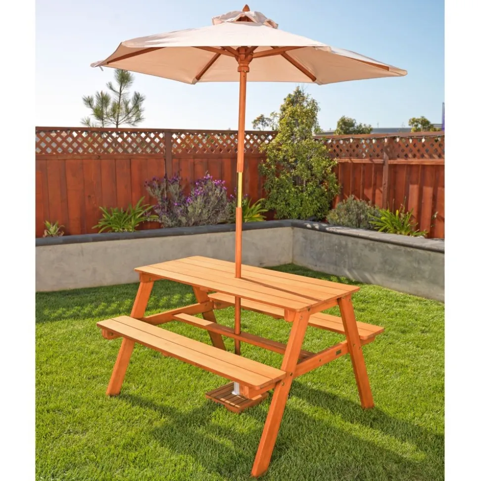 Excellerations® Outdoor Picnic Table with Umbrella - Large