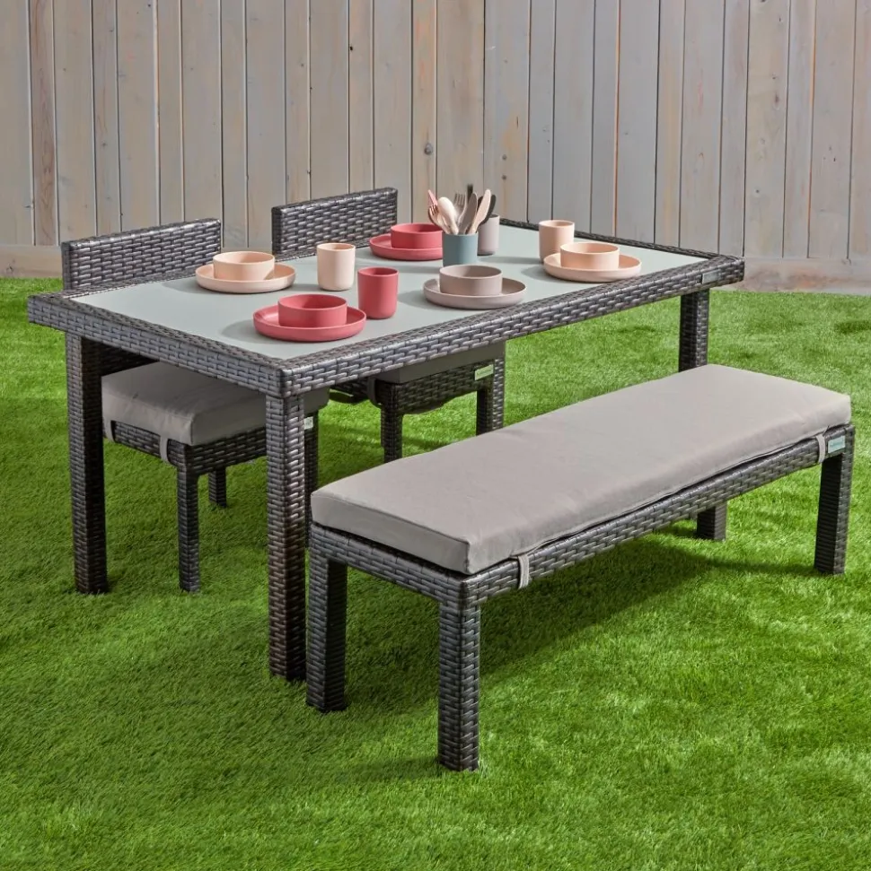 Excellerations® Outdoor Set - 2 Chairs, 1 Bench, & 1 Table 21" (Preschool Height)
