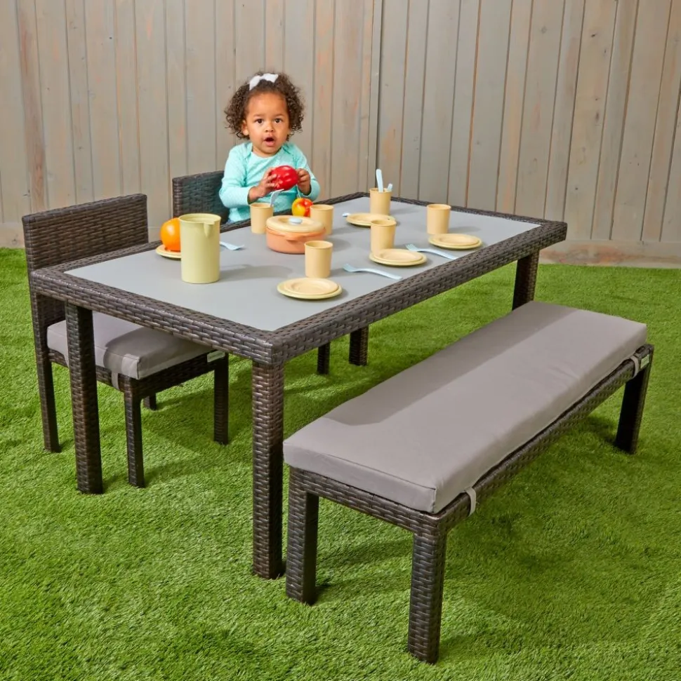 Excellerations® Outdoor Set - 2 Chairs, 1 Bench, & 1 Table 21" (Preschool Height)