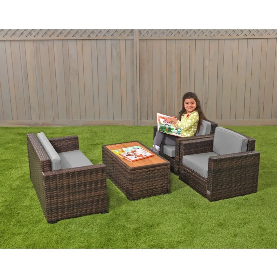 Excellerations® Outdoor Wicker Furniture 4-Piece Set (Preschool Height)