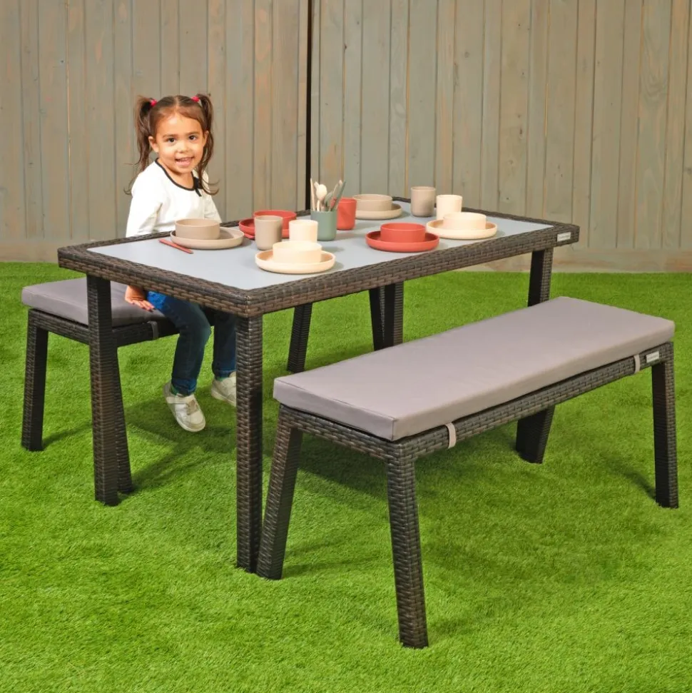 Excellerations® Outdoor Wicker Dining Set 26" (School Age Height)