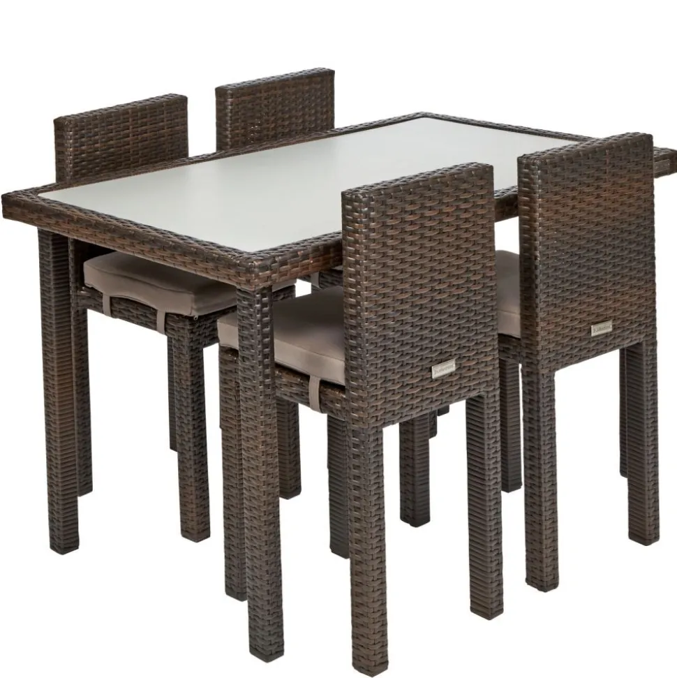 Excellerations® Outdoor Wicker Set - Table & 4 Chairs 26" (School Age Height)
