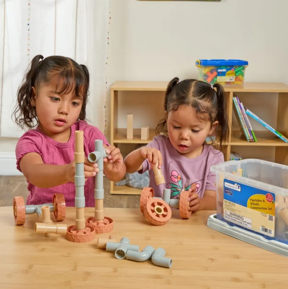 Excellerations® Pipetubes & Wheels Construction Set - 68 Pieces