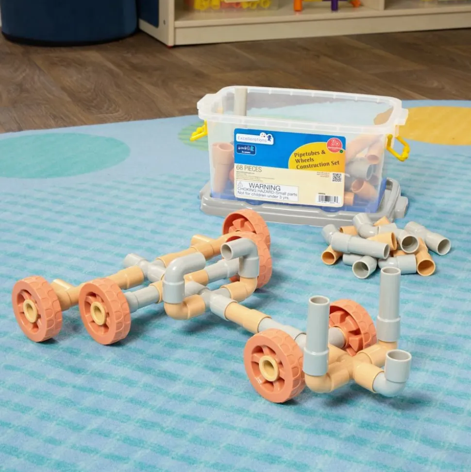 Excellerations® Pipetubes & Wheels Construction Set - 68 Pieces
