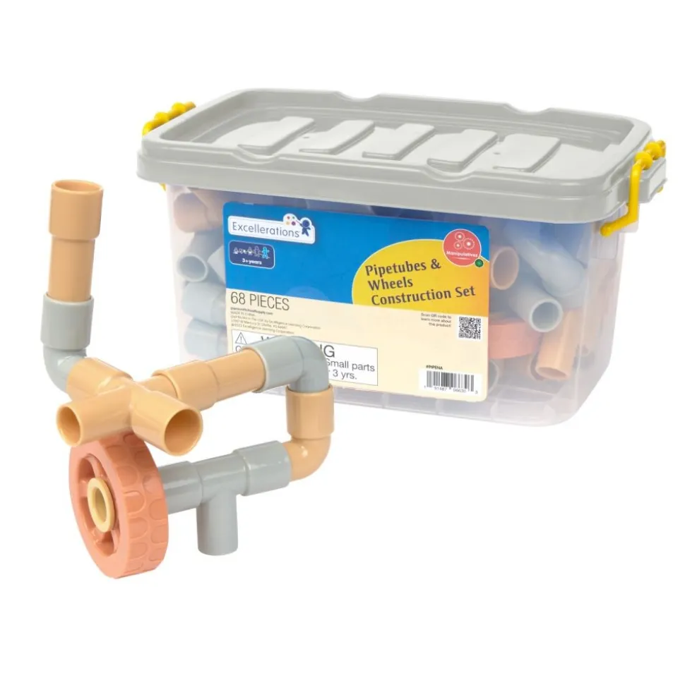 Excellerations® Pipetubes & Wheels Construction Set - 68 Pieces
