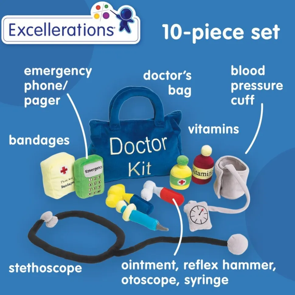 Excellerations® Plush Doctor Kit - 10 Pieces