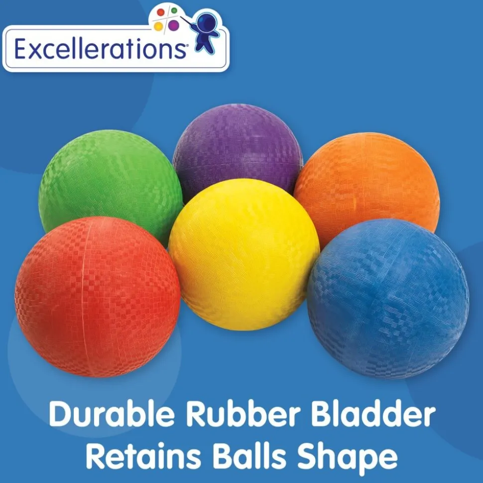 Excellerations® Premium Rubber Playground Balls - Set of 6