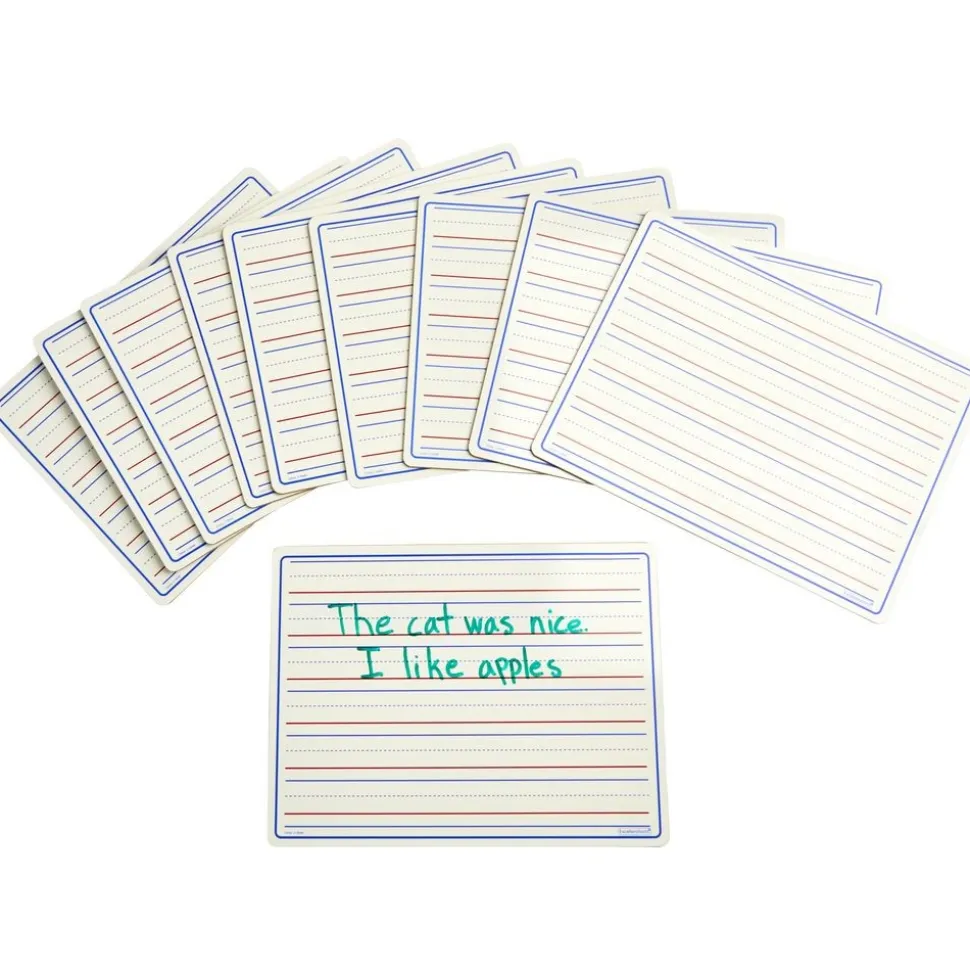 Excellerations® Reversible Dry-Erase Boards with Erasers - Set of 10