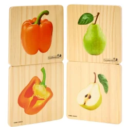 Excellerations® Reversible Wooden Vegetable & Fruit Tiles - Set of 36 Tiles