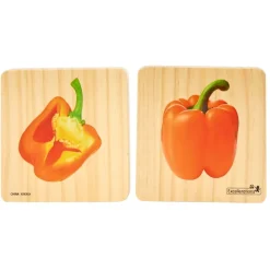 Excellerations® Reversible Wooden Vegetable Tiles - Set of 18