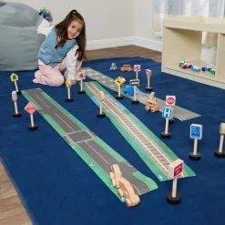 Excellerations® RouteRunner™ Roll Up Roadway Play Mats & Traffic Signs