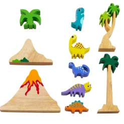 Excellerations® Rubberwood Dinosaur Play Set - 10 Pieces