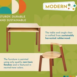Excellerations® Rubberwood Desk and Seat Set