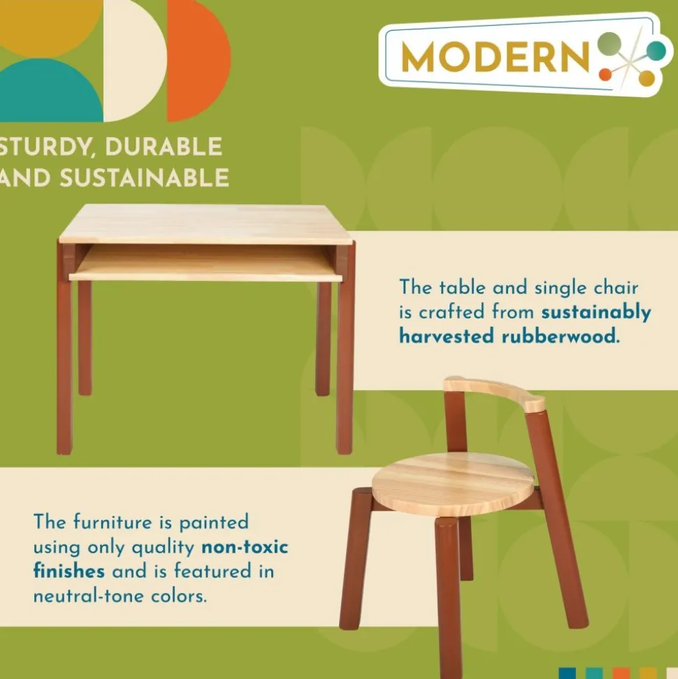 Excellerations® Rubberwood Desk and Seat Set