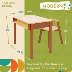 Excellerations® Rubberwood Desk and Seat Set