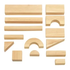 Excellerations® Rubberwood Floor Unit Building Blocks - Starter Set of 58