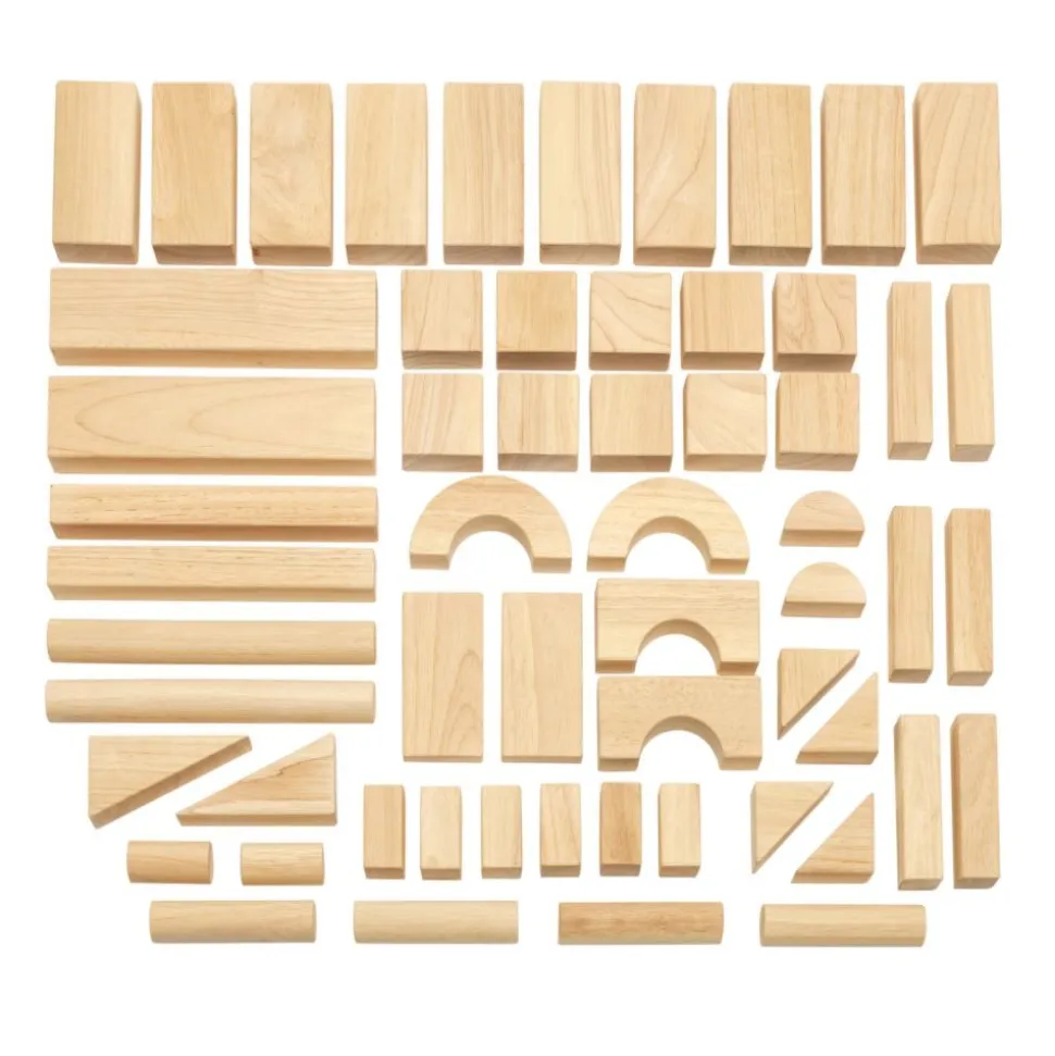 Excellerations® Rubberwood Floor Unit Building Blocks - Starter Set of 58