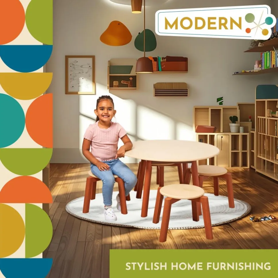 Excellerations® Rubberwood Stools Set of 4