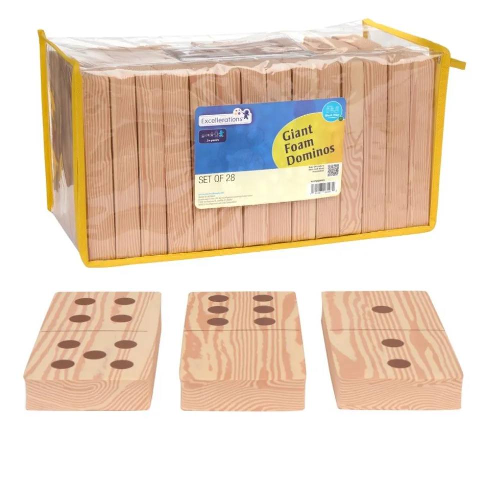 Excellerations® Soft Build n' Play™ Giant 7" Foam Dominoes - Set of 28
