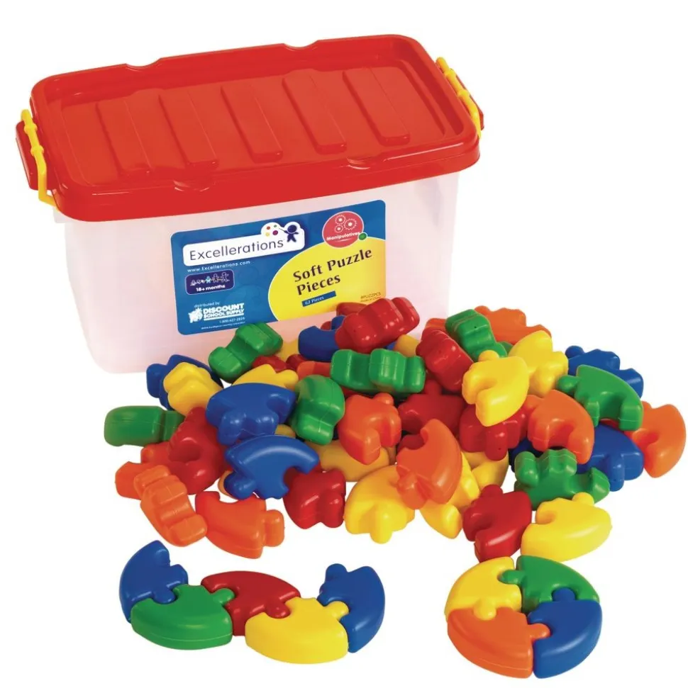 Excellerations® Soft Puzzle Pieces - 62 Pieces