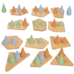 Excellerations® Stackable Wood and Silicone Cones - 48pcs