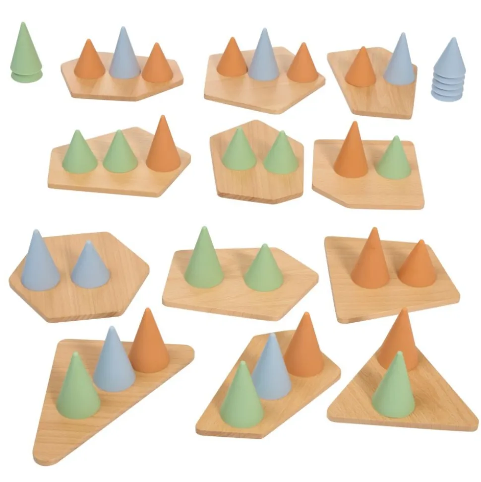 Excellerations® Stackable Wood and Silicone Cones - 48pcs