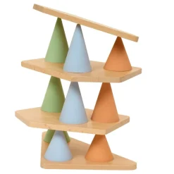 Excellerations® Stackable Wood and Silicone Cones - 48pcs