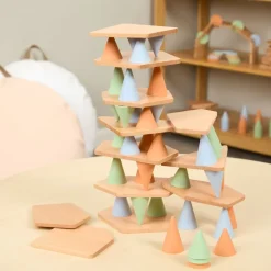 Excellerations® Stackable Wood and Silicone Cones - 48pcs