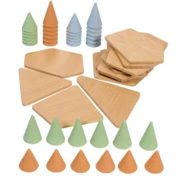 Excellerations® Stackable Wood and Silicone Cones - 48pcs