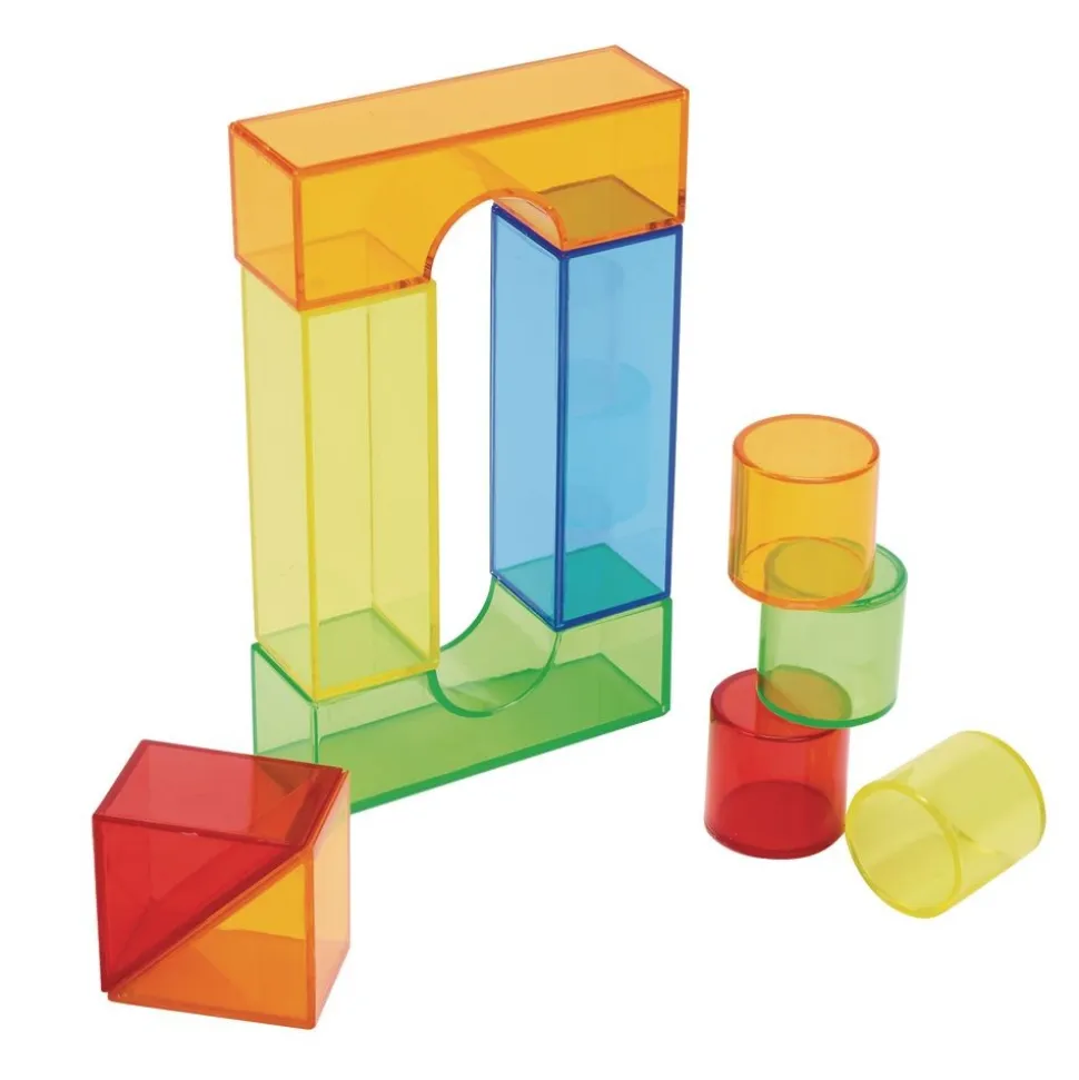 Excellerations® STEM Translucent Light Blocks - Set of 100 in a Bin