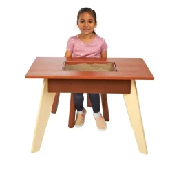 Excellerations® Sustainable Rubberwood Sensory Table with Lid