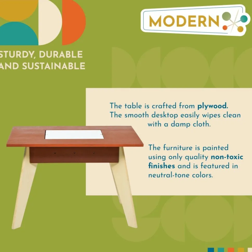 Excellerations® Sustainable Rubberwood Sensory Table with Lid
