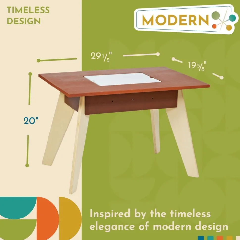 Excellerations® Sustainable Rubberwood Sensory Table with Lid