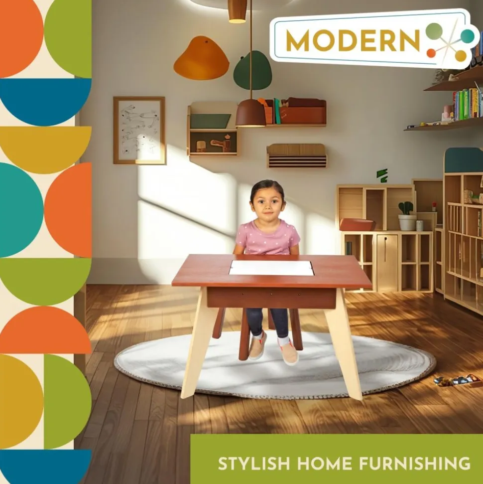 Excellerations® Sustainable Rubberwood Sensory Table with Lid