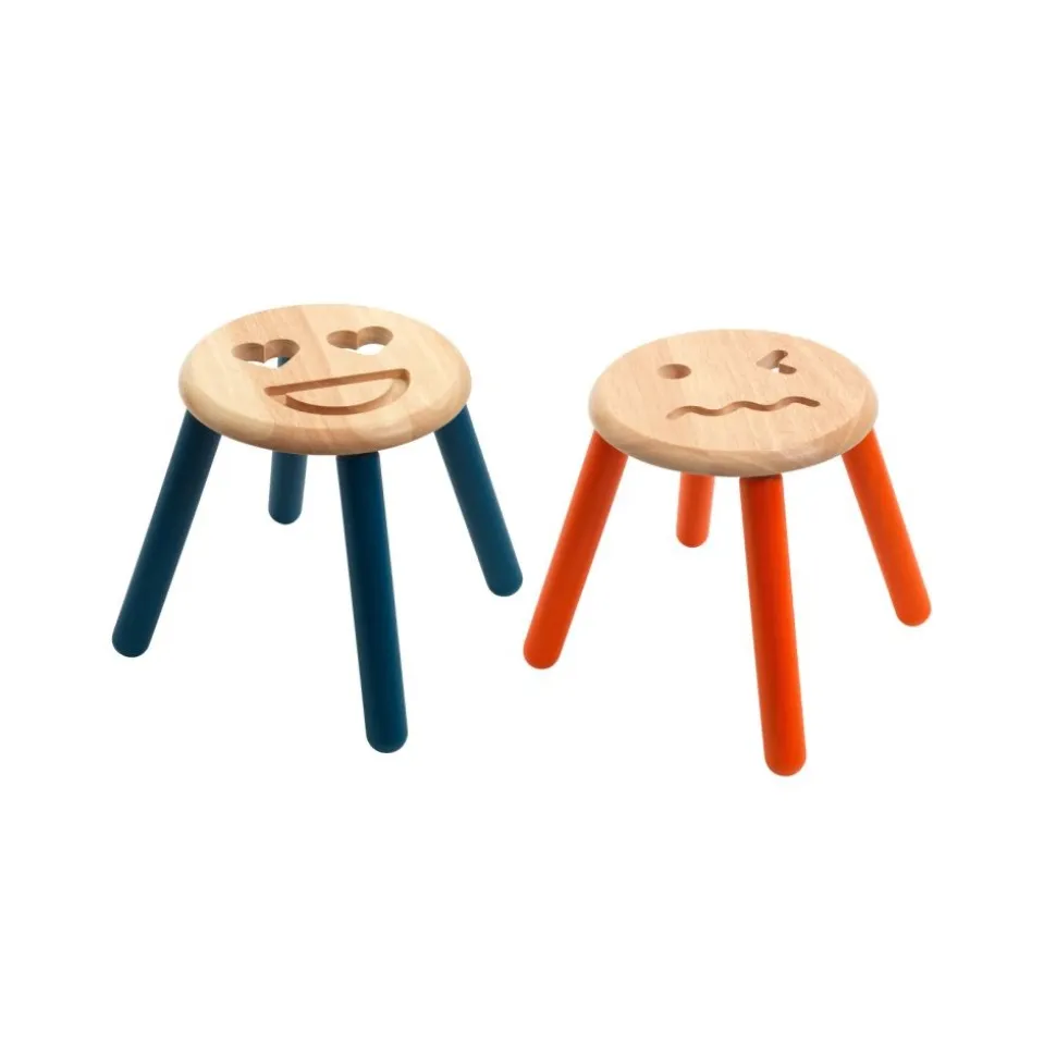 Excellerations® Sustainably Harvested Rubber Wood Emotions Stool - Set of 4