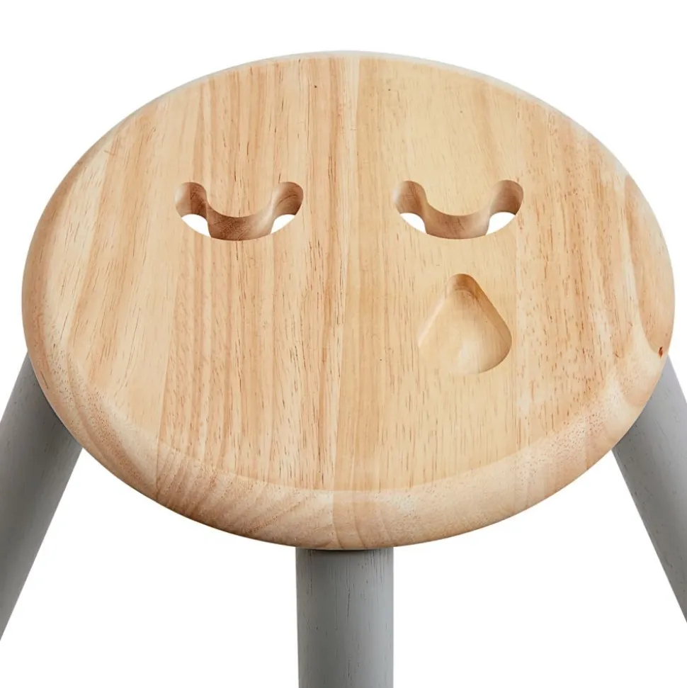 Excellerations® Sustainably Harvested Rubber Wood Emotions Stool - Sad