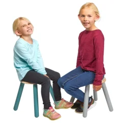 Excellerations® Sustainably Harvested Rubber Wood Emotions Stool - Set of 2 Emotions, Happy and Sad