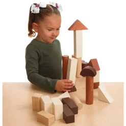 Excellerations® Sustainably Harvested Rubberwood Unit Blocks Tower - 26 Pieces