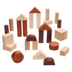 Excellerations® Sustainably Harvested Rubberwood Unit Blocks Tower - 26 Pieces