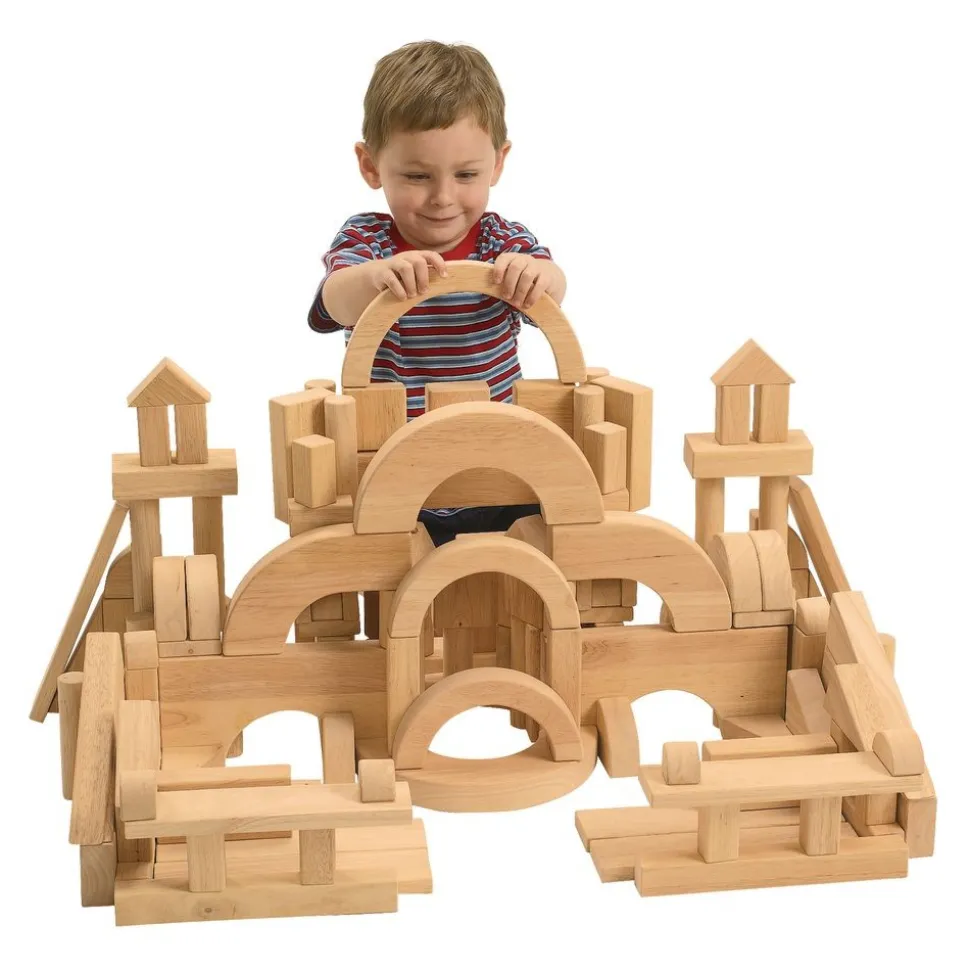 Excellerations® Sustainably Harvested Rubberwood Floor Unit Blocks - Set of 162