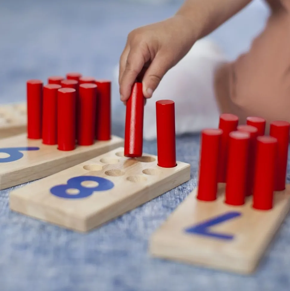 Excellerations® Sustainably Harvested Rubberwood Peg Number Boards