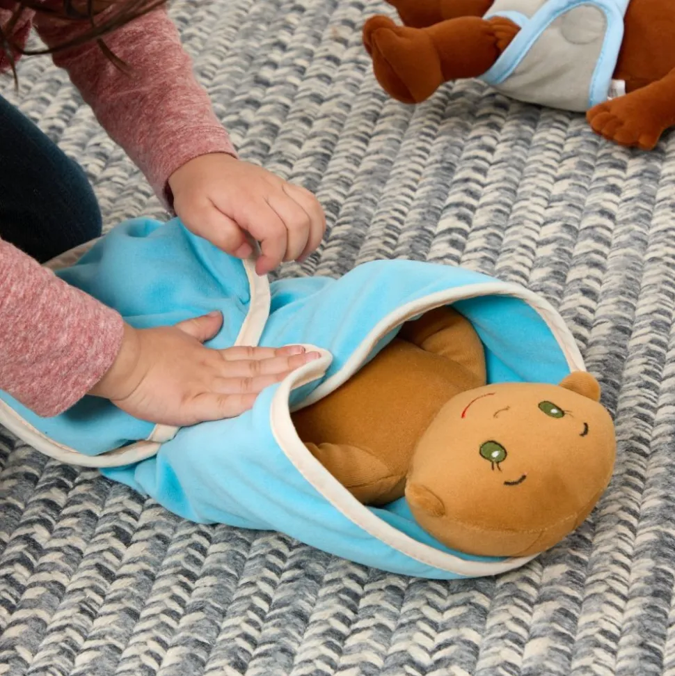 Excellerations® TenderTots™ Calming Plush Baby Dolls With Swaddle Blanket & Diaper - 12 Pieces