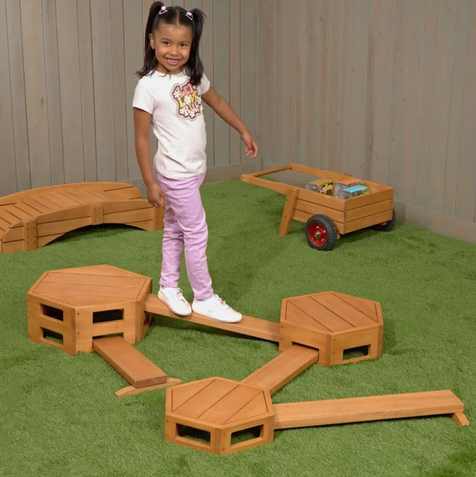 Excellerations® TerraTough™ Outdoor Interlocking Nesting Steps & Balance Beams